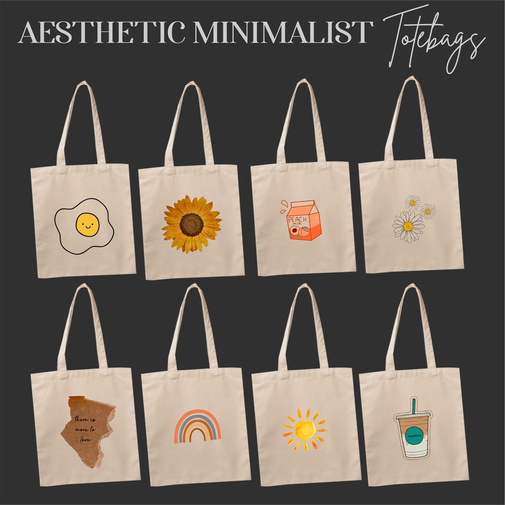 Aesthetic Minimalist Colored Totebags Shopee Philippines