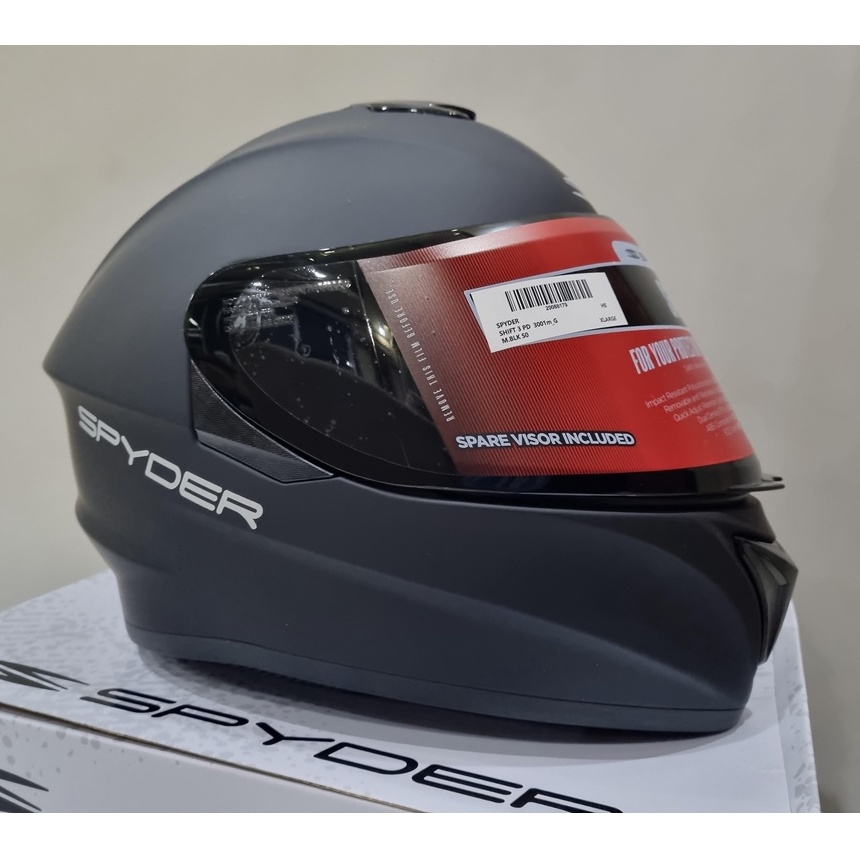 Spyder Full Face Helmet With Dual Visor Shift Pd Series Plain