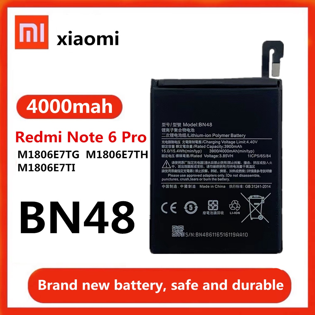 XIAOMI REDMI NOTE 6 PRO BATTERY MODEL BN48 Original Shopee Philippines