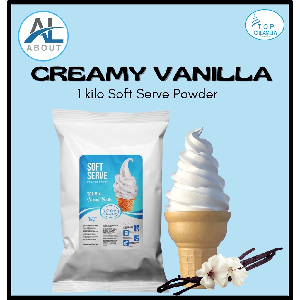 Top Creamery Creamy Vanilla Topmix Soft Serve Ice Cream Powder Kg