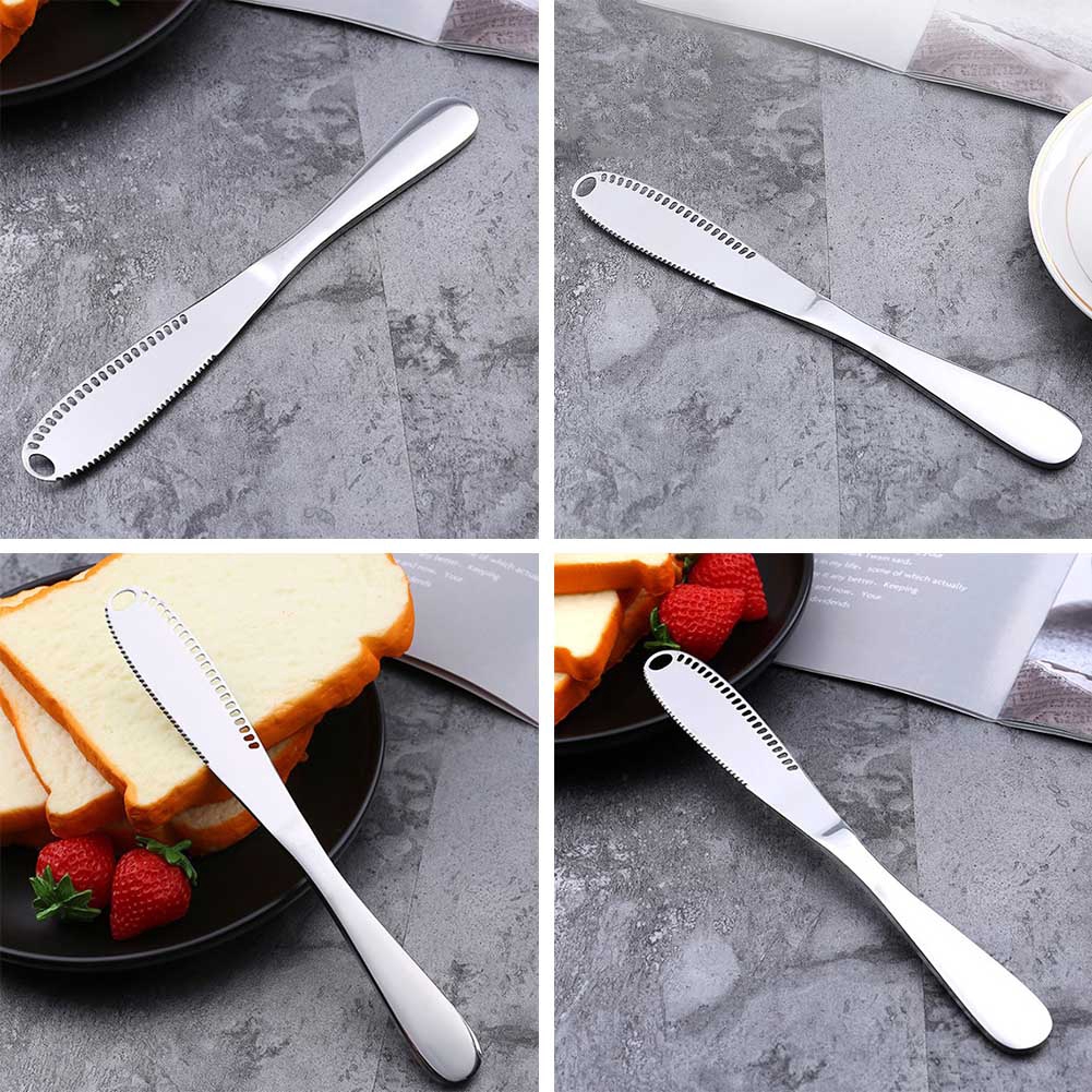 2 Pack Stainless Steel Butter Spreader Knife 3 In 1 Multi Function