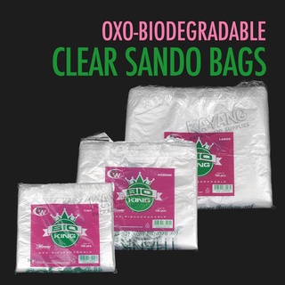 100PCS Oxo Biodegradable Plastic Sando Bag Bio King With Thank You