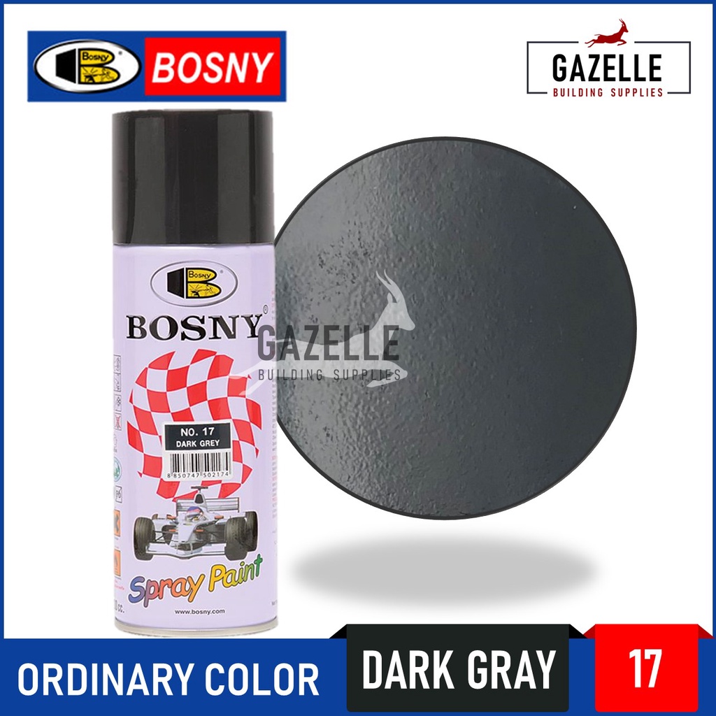 Bosny Ordinary Color Acrylic Spray Paint 17 Dark Grey Shopee