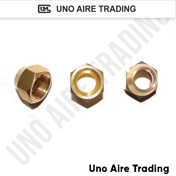 Brass Flare Nut 1 4 3 8 1 2 5 8 For Air Conditioning Flared