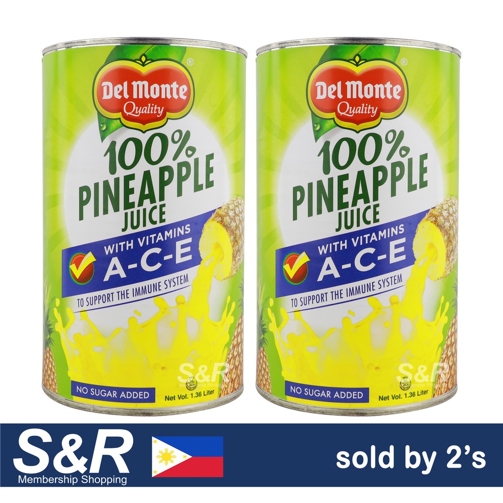 Del Monte Pineapple Juice With Vitamins A C E Pcs Shopee Philippines