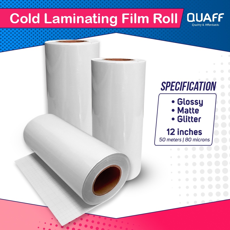 Cold Laminating Film Roll Matte Glossy Glitter Inches Meters