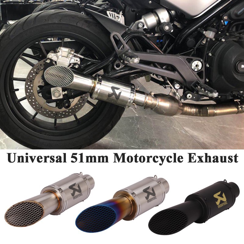 Universal 51mm Motorcycle Akrapovic Exhaust Modified Muffler With