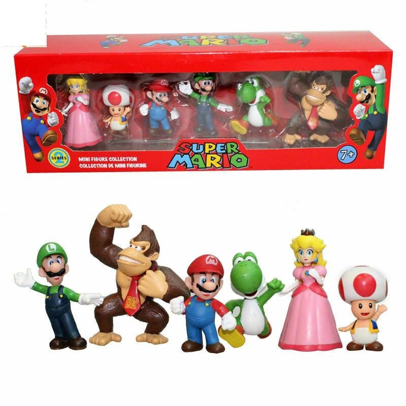 Super Mario Bros Action Toys Pcs Dolls Mario Luigi Yoshi Tode Figure