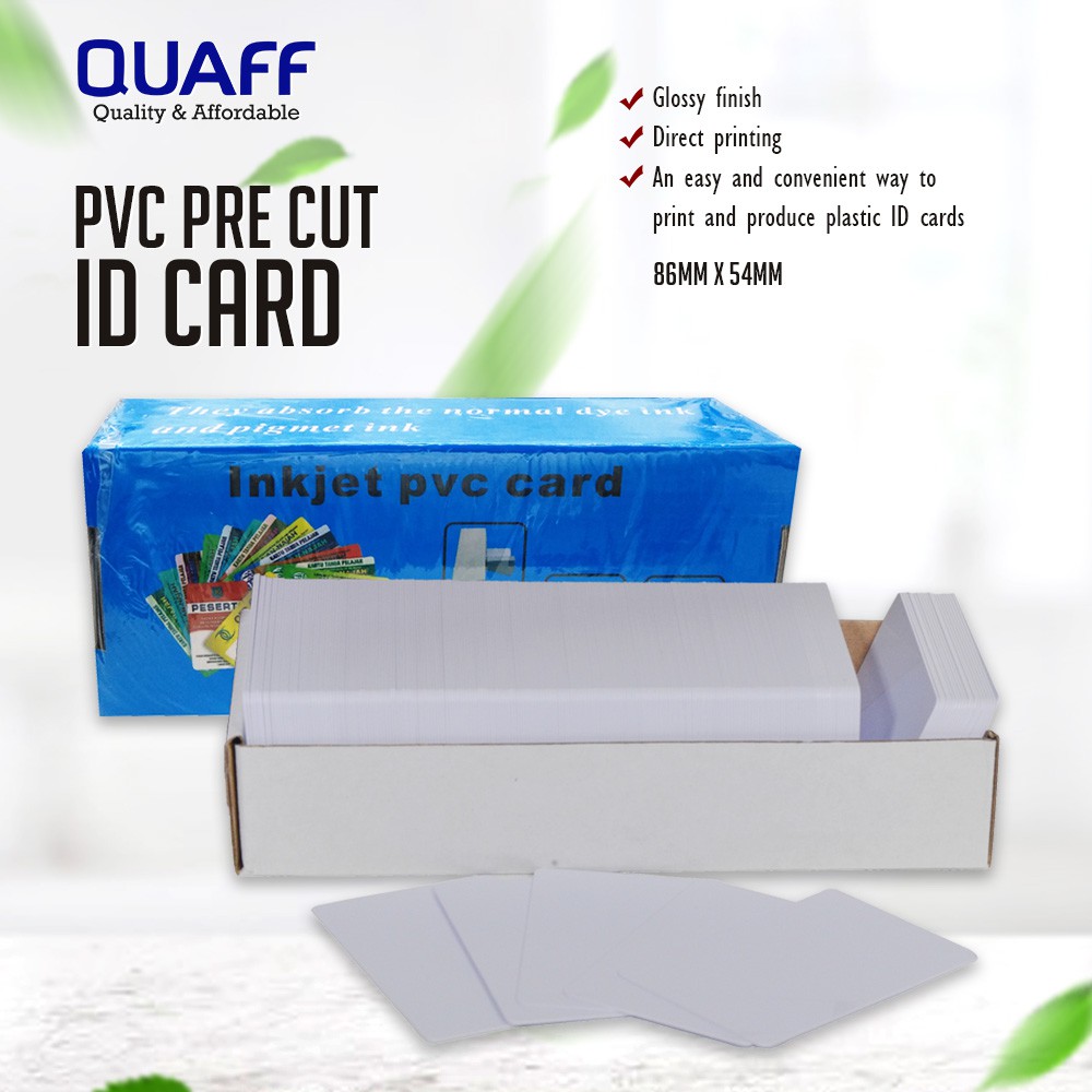 Quaff Printable Pvc Pre Cut Cards For Direct Printing Using Dye Ink