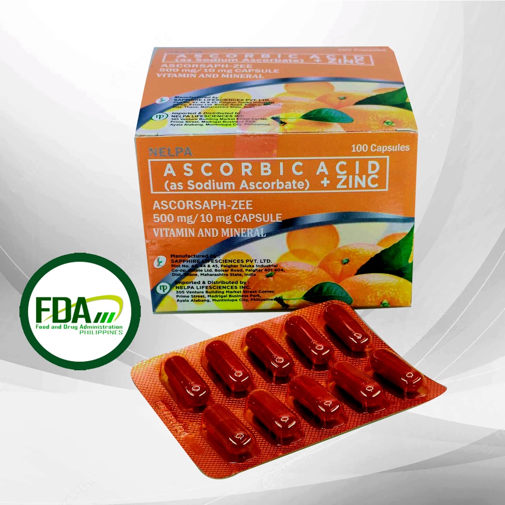 Ascorsaph Zee Sodium Ascorbate Vitamin C With Zinc Shopee Philippines