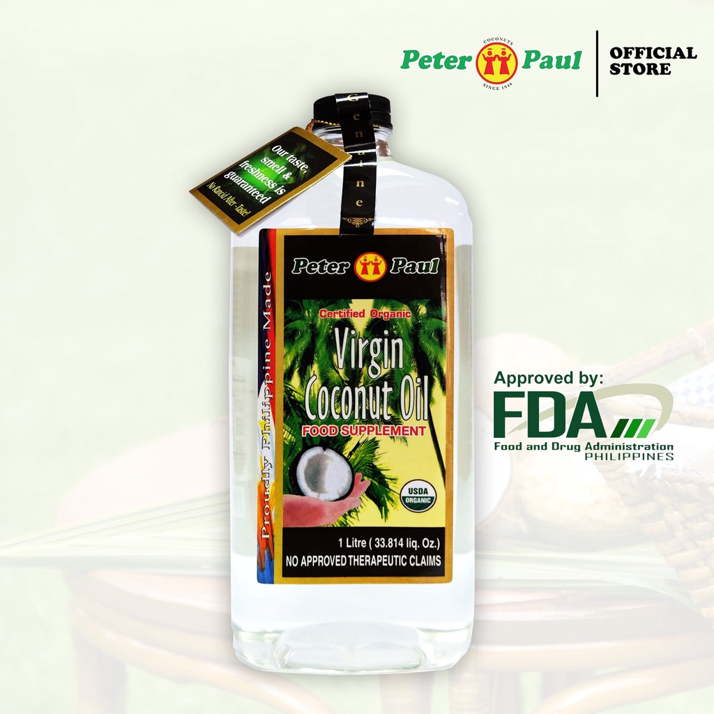 Peter Paul S Organic Virgin Coconut Oil Vco Liter Shopee Philippines