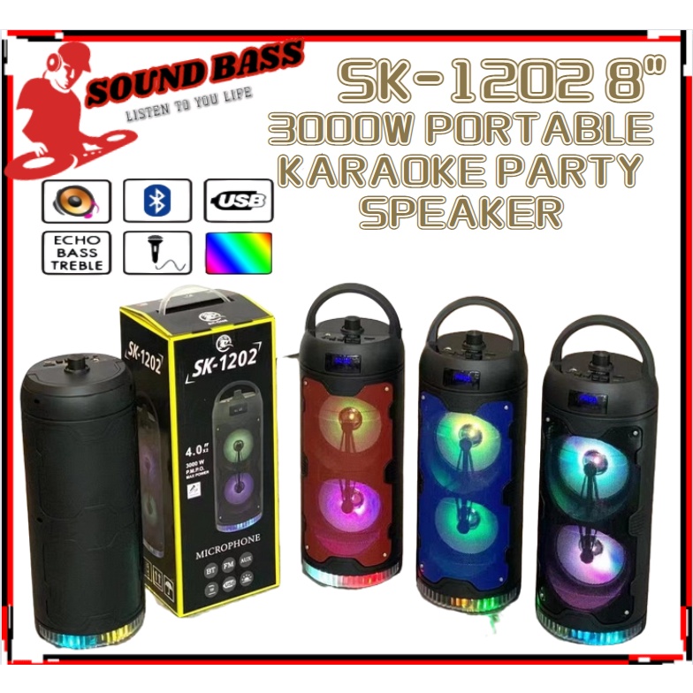 Sk 1201 1039 Wireless Portable Big Karaoke Stereo Bluetooth Speaker