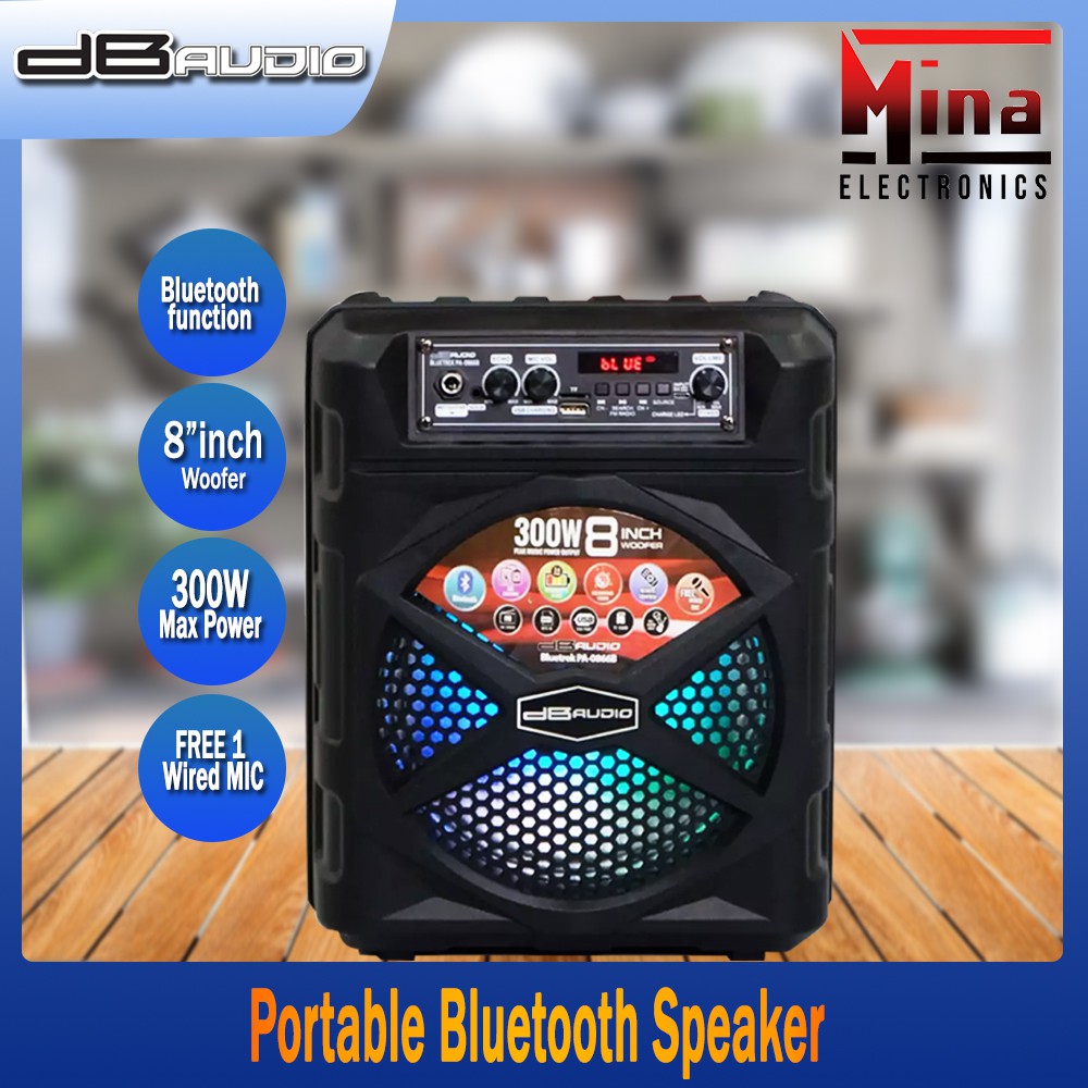 DB Audio By Astron BLUETREK PA 0866B Portable Bluetooth Speaker 300W