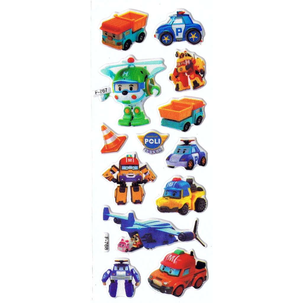 Sk Robocar Poli Embossed Foam Motivational Reward Stickers Shopee