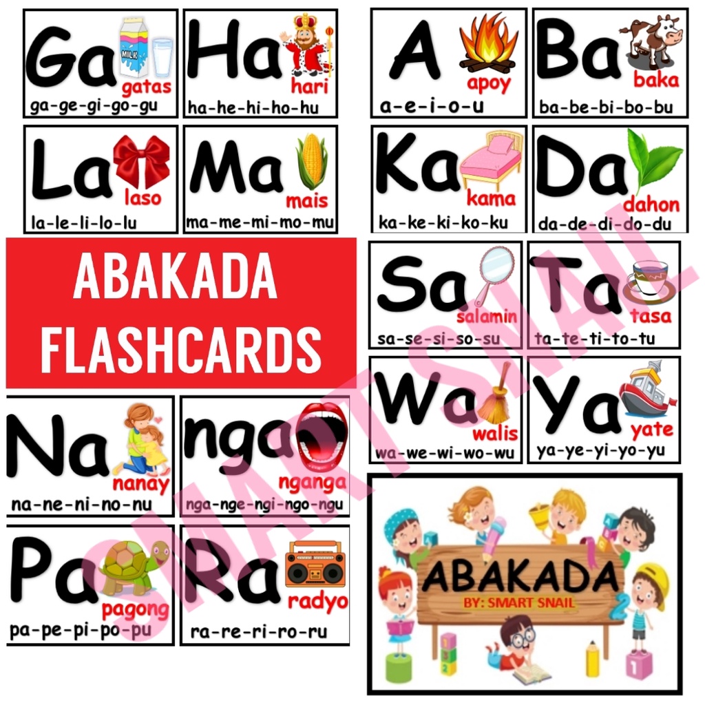 Filipino Alphabet With Pictures Abakada Fully Laminated Flashcards Porn Sex Picture