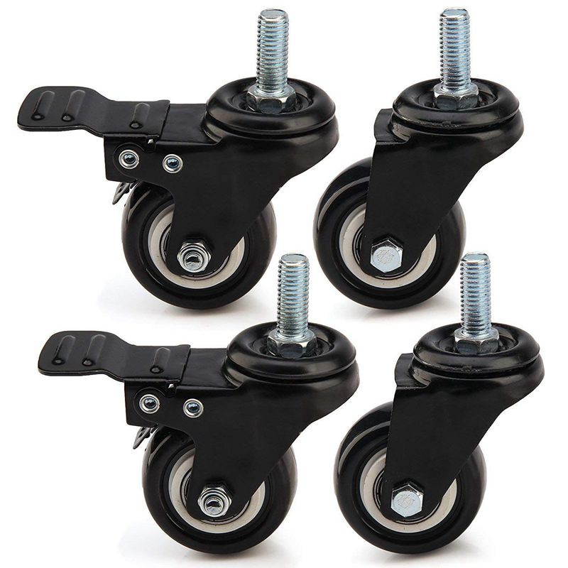 X Heavy Duty Mm Pu Swivel Castor Wheels Trolley Furniture Caster