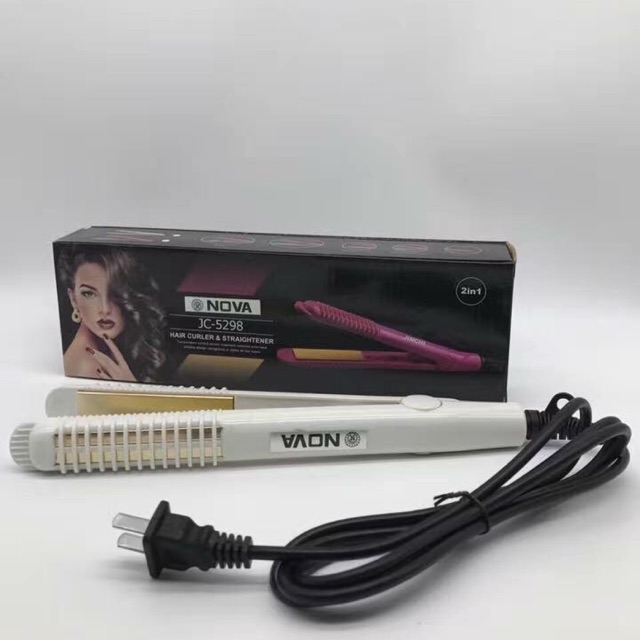 Leo NOVA JC 5298 2 In 1 Hair Curler And Straightener Set Shopee