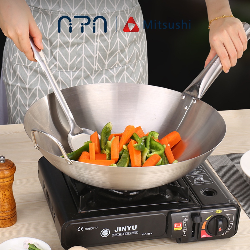 Nipiin By Mitsushi Non Stick Pan Kawali Stainless Wok Pan Non Stick