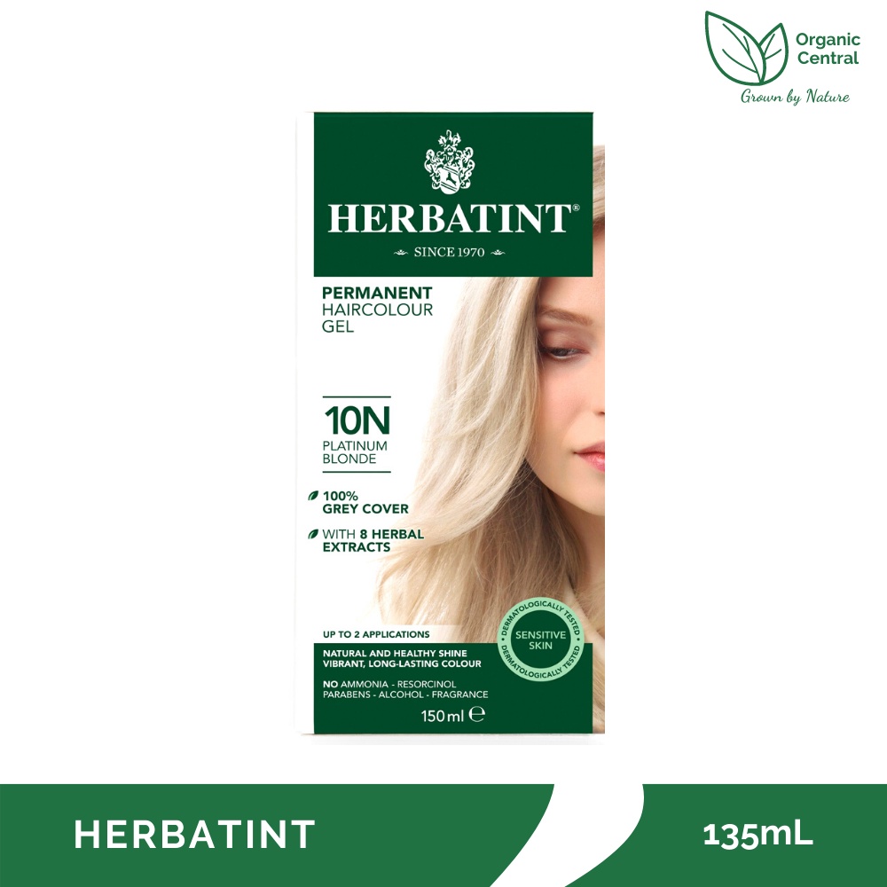 Herbatint Permanent Haircolor Gel 10N Platinum Blonde 135mL Shopee