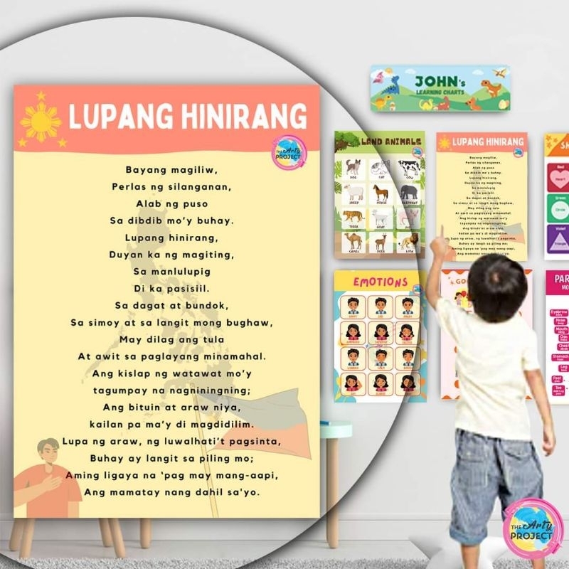 LUPANG HINIRANG PAMBANSANG AWIT LAMINATED WALL CHART A4 Shopee