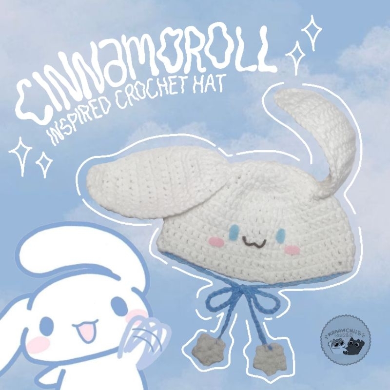 Supercute Adventures Cinnamoroll Sanrio Inspired Crochet Hat By