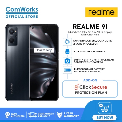 ComWorks Official Store Realme 9i 128GB 6GB 6 6 Inches Shopee