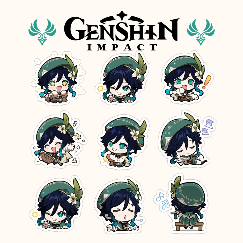 Genshin Impact Venti Emoji Sticker Set 9pcs Shopee Philippines