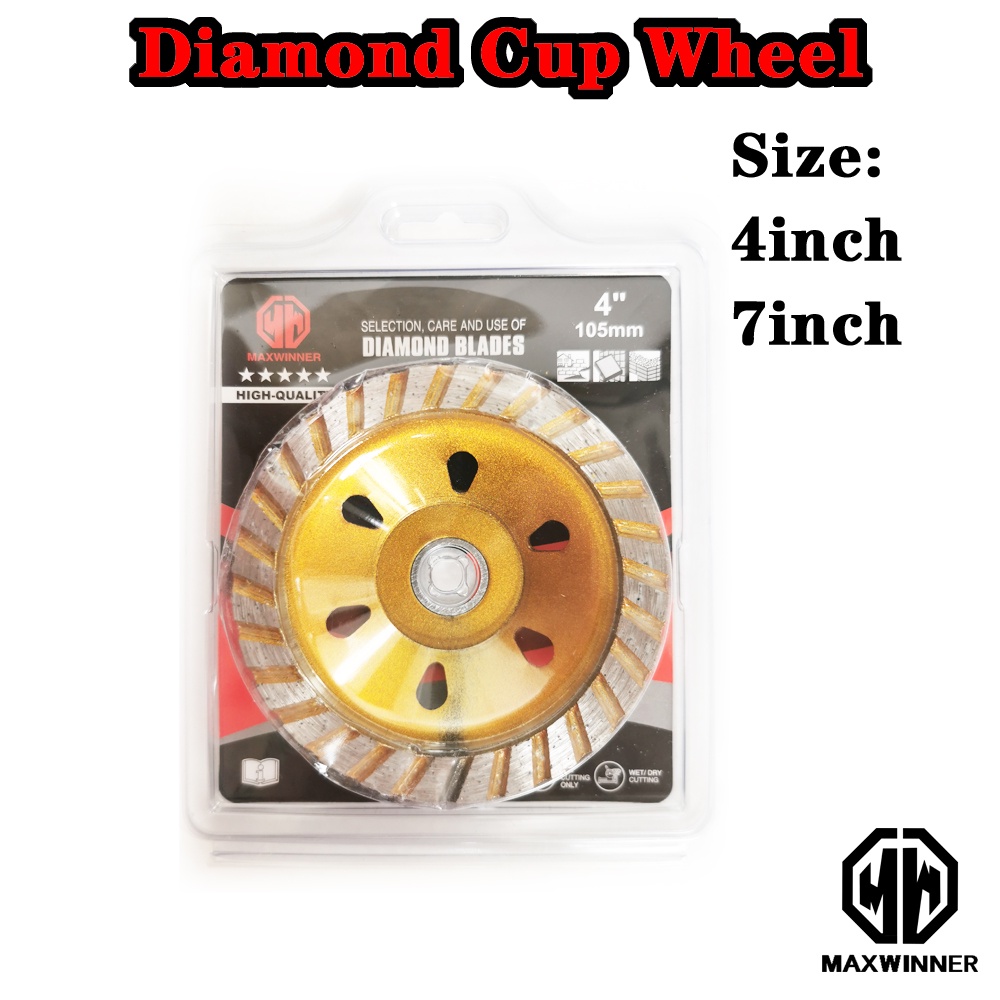 Diamond Cup Wheel 4 And 7 Concrete Grinding Disc Heavy Duty Shopee