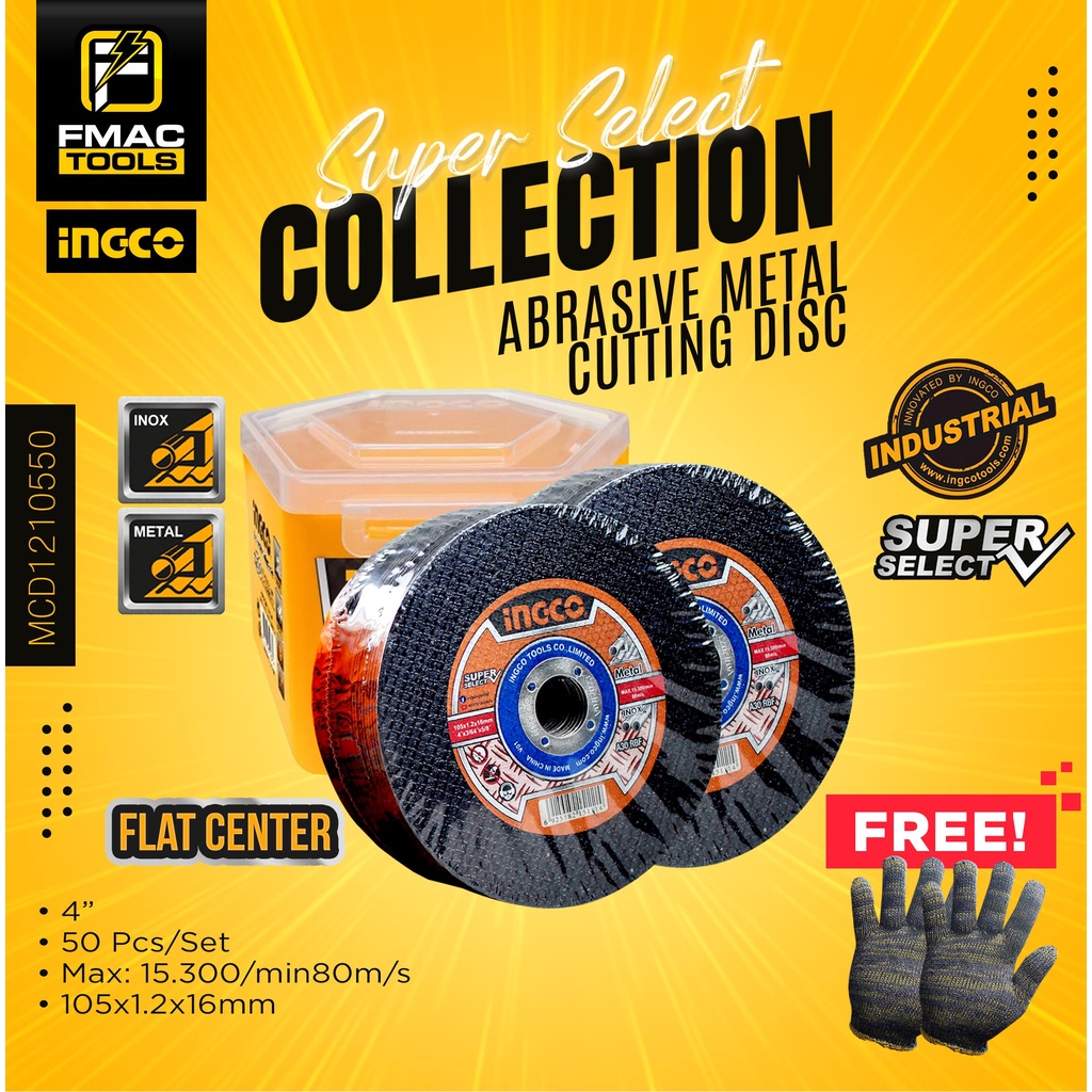 Ingco Super Select Abrasive Metal Cutting Disc Set For Angle Grinder