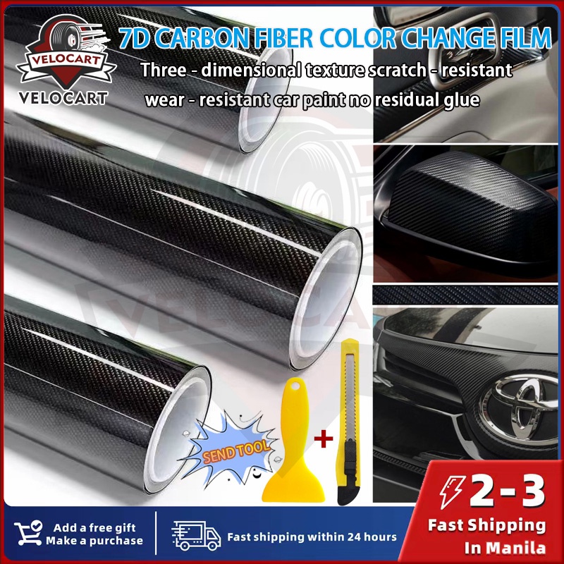 D Car Carbon Fiber Sticker Waterproof Vinyl Car Sticker Glossy Roll