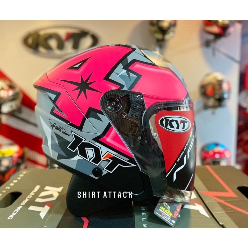 KYT NFJ Espargaro 2019 Open Face Dual Visor Matt Finish Shopee