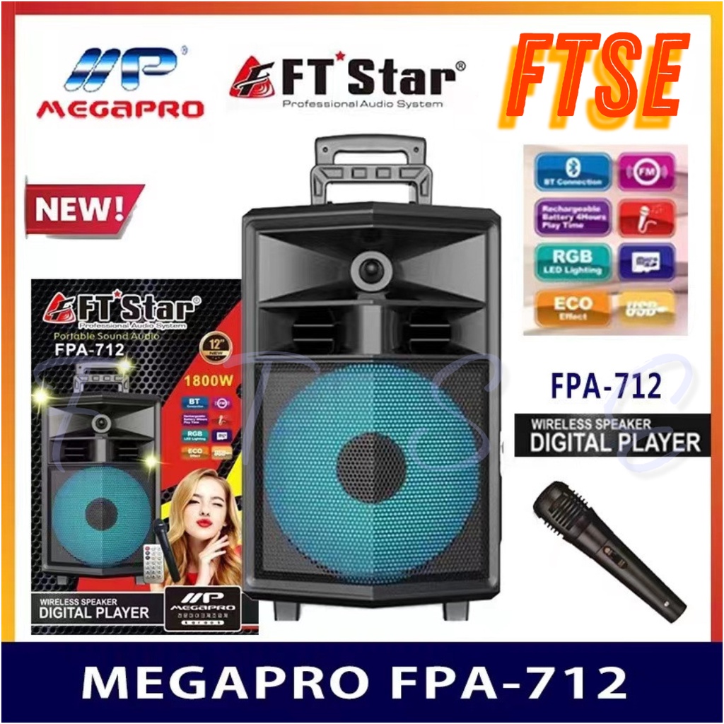 FTSE FT STAR Megapro FPA 712 12 Inch Trolley With Wired Microphone