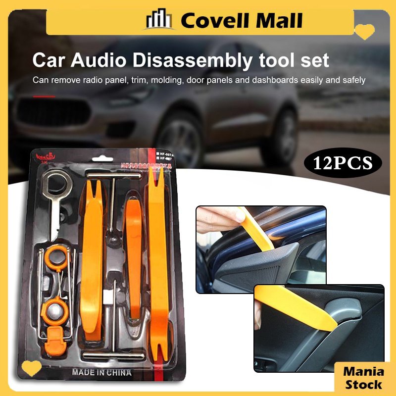 12Pcs Set Car Radio Panel Door Clip Plastic Trim Removal Tools Kit