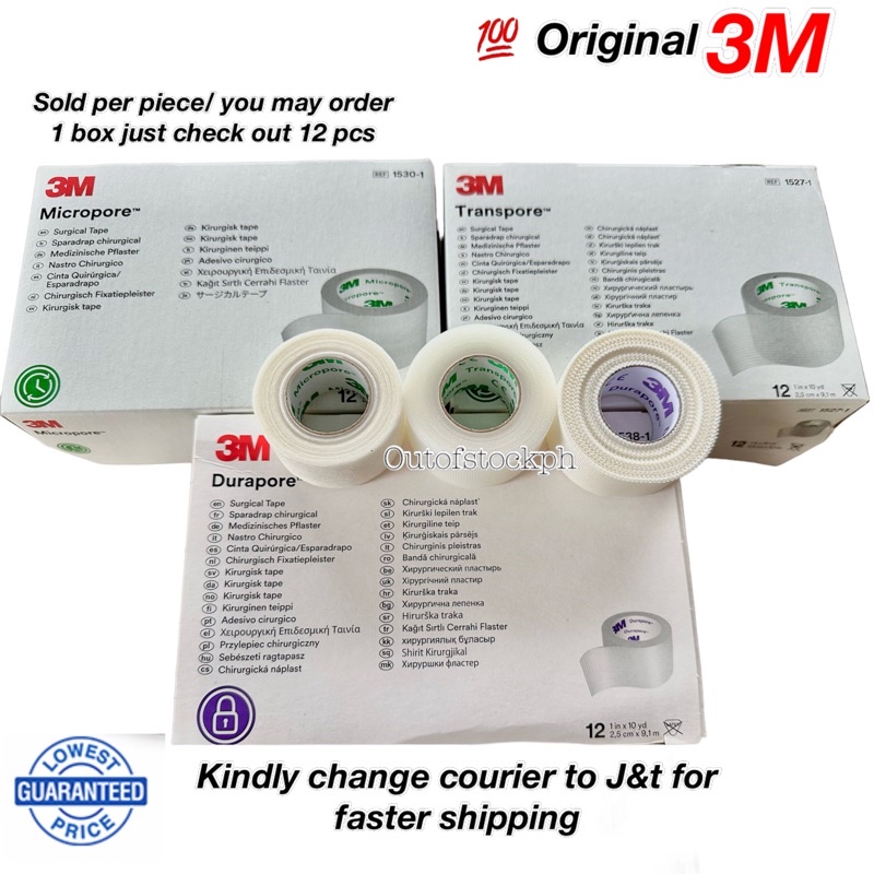 3M Transpore Micropore Durapore Surgical Tape Sold Per Piece Shopee