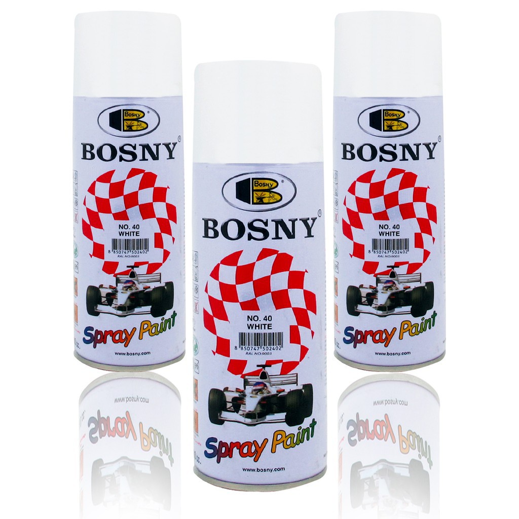 BOSNY No 40 White Spray Paint 400CC Quick Drying Lacquer Spray 100