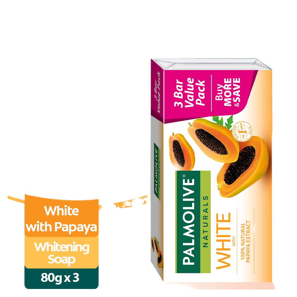 Palmolive Naturals White With Papaya Whitening Bar Soap 80g 2 1 Value