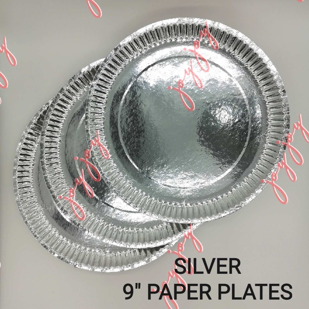 Silver Laminated Paper Plates Pcs Pcs Pcs Shopee