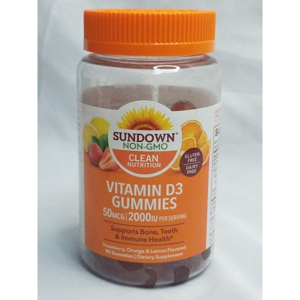 Sundown Vitamin D3 50mcg 2000IU Gummies For Immune Support Bone And