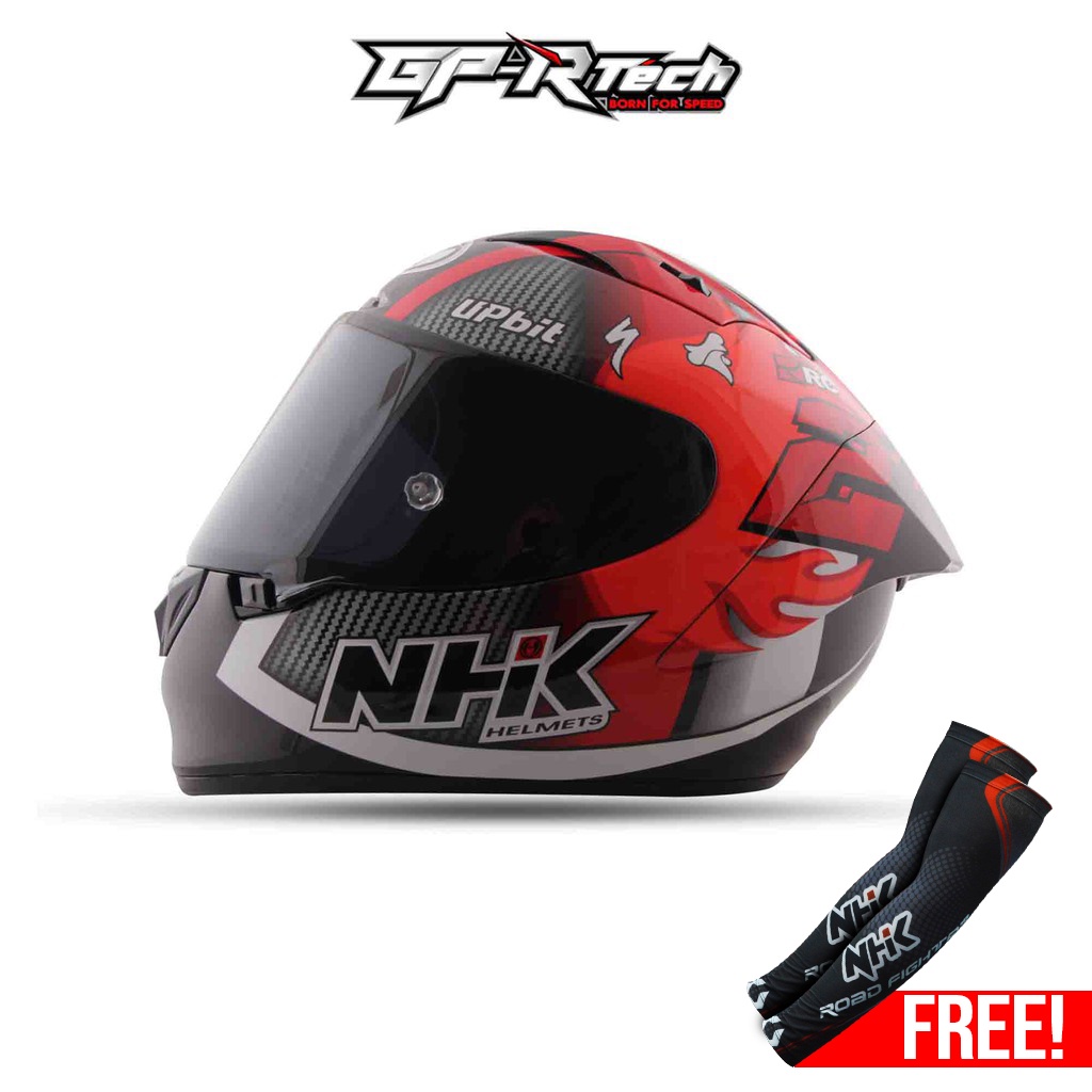 NHK Helmet GPR TECH V2 Ali Adrian Long Spoiler Double D Ring FREE SMOKE