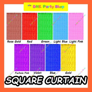 Square Foil Curtain Wall Backdrop Meters Happy Birthday Decor Wedding