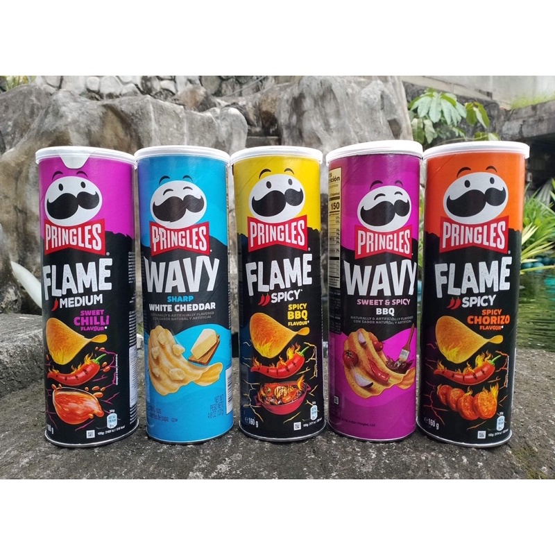 New Pringles Wavy Flame Potato Chips Spicy Bbq Sweet Chili