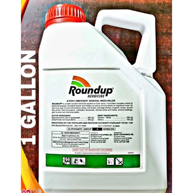 Round Up Herbicide Glyphosate Sl Gallon Shopee Philippines