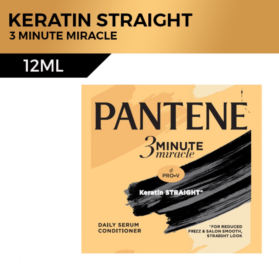 Pantene Conditioner 3 Minute Miracle Keratin Straight 9ml 6s Shopee