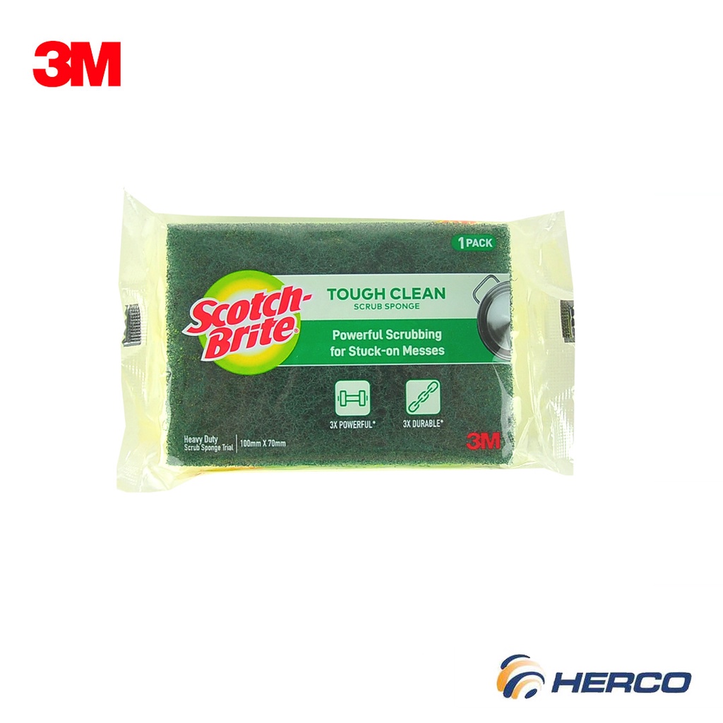 3M Scotch Brite Tough Clean Scrub Sponge Powerful Scrubbing For Stuck