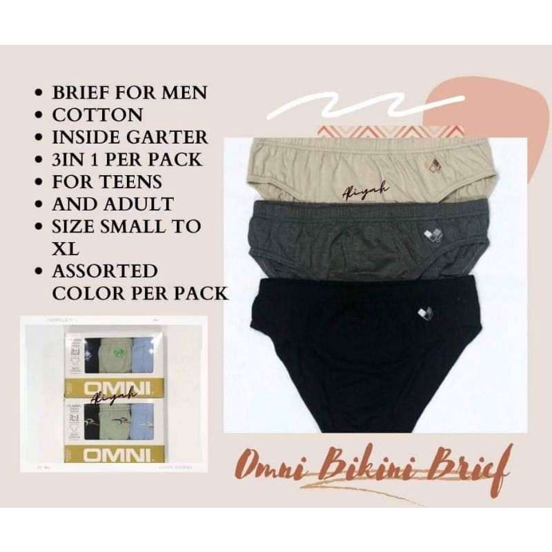 Original Omni Bikini Brief In Pack For Men Shopee Philippines