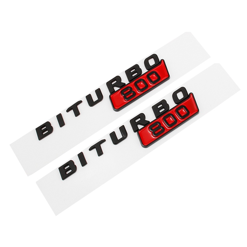 800 Red Block Badge Biturbo Abs Emblem Car Side Fender Logo For