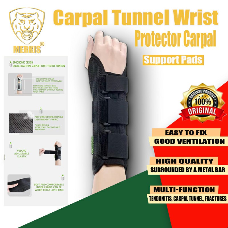 Carpal Tunnel Wrist Support Pads Brace Sprain Forearm Splint Strap