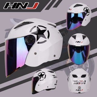 HNJ 818 Open Half Face Helmet Motorcycle Dual Visor For Men And Women