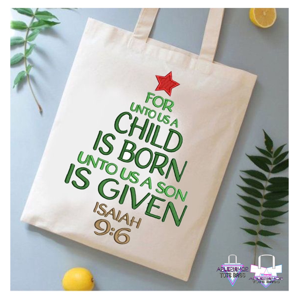 HIGH QUALITY CHRISTMAS BIBLE VERSE DESIGN KATSA TOTE BAGS Shopee