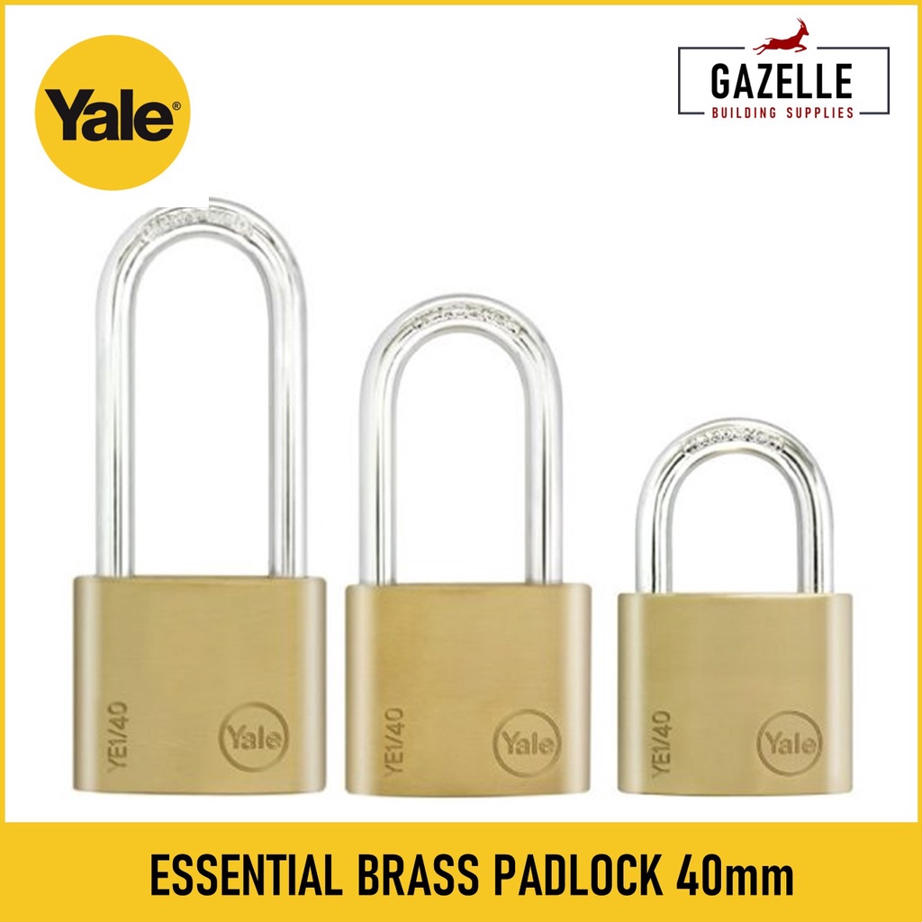 Yale Essential Solid Brass Padlock Ye Long Shackle Extra Long